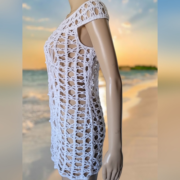 Anna Kosturova Crochet Dream Catcher Swim Cover White S - Picture 4 of 16